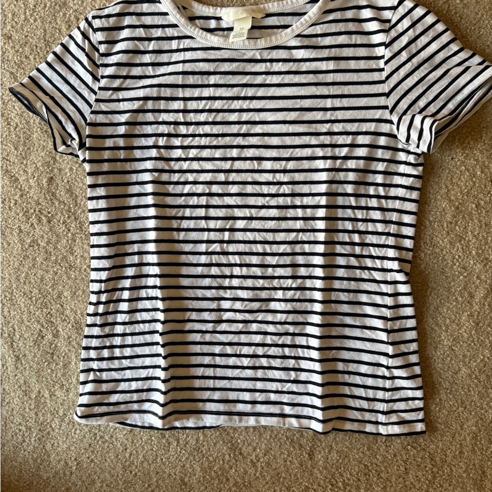 H&M Striped Black and White T-Shirt